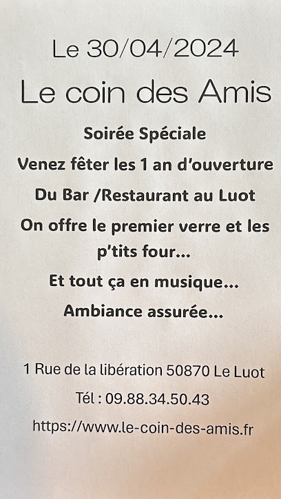 Le Coin des Amis, Restaurant au Luot