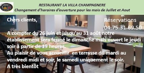 La Villa Champagnère, Restaurant à Saint-Rambert-d'Albon